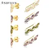 Stud Earrings ANDYWEN 925 Sterling Silver Gold Seven Color Crystal Zircon Climber Piercing Ohrringe Earring For 2024 Rock Punk Fashion