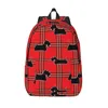 Zaino Scottish Terrier Dog Heartbeat Canvas Per uomo donna College School Student Bookbag Adatto a borse Scottie per laptop da 15 pollici