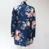 Printemps Floral Femmes Cardigan Revers Cou Mode Fleur Haut Imprimé Décontracté Manches Longues Haut Mince Vêtements En Vente