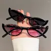 Solglasögon 2024 Retro Small Half Frame Women Cat Eye Trendy Vintage Modern Eyewear Fashion Luxury Cycling Sun Glasses