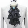 Bow Ties Women Men Soparble Ruffled Lace Jabot Vintage Victorian Fake Collar Exotic Cosplay False Neck Choker Clubwear Steampunk