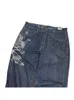Jeans pour femmes Y2K American Stamped Taille haute droite pour femmes avec motif de poker de tigre lâche jambe large baggy imprimé lavé