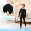 Çocuklar Kış Kayak Termal iç çamaşırı Setleri Erkek Kızlar Sıcak Nefes Alabası Termo İç çamaşırı Setleri Uzun Kollu T-Shirt 240130