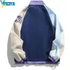 Giacche da donna YICIYA Varsity Women Purple Ricamo Cappotto da baseball oversize coreano Abiti moda vintage Bomber invernale