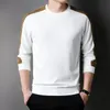 Mode Männer Langarm Gestrickte T-shirt Koreanische Streetwear Business Frühling Herbst Rundhals Casual Männlichen Kleidung Tops 2023 240122