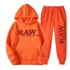 Autumn Winter Mens HoodieTrousers Set RAW Printed Pullover Hoodie Sweatpants y2k Casual Unisex Sportswear Woman TwoPiece Suit 240202