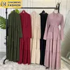 Ropa étnica Llegada Moda Alta Calidad Árabe Turquía Kaftan Musulmán para las mujeres Maxi Vestido Abaya Dubai Islámico Ramadán Modest Robe