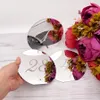 Miroir acrylique de forme ronde de 15cm de largeur, ensemble de numéros de Table avec clou pour mariage, fournitures de décoration de fête d'anniversaire 240124