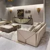 Lägermöbler förenklat vardagsrum Hong Kong Style SOFA LJUD Luxury läderkombination Anpassad dekoration