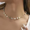 Collier ras du cou coloré en perles de riz pour femmes, Imitation de perles, tendance, bijoux de bal romantiques, vente en gros, vente directe