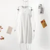 Бальные платья, летнее женское белое платье трапециевидной формы с цветочной вышивкой и кружевом, сексуальное женское мини без рукавов 2024, модное элегантное свободное платье