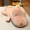 Grande taille longue belle dinosaure en peluche jouet doux en peluche dessin animé animal poupée petit ami oreiller de couchage enfants filles cadeau d'anniversaire 240123