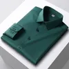 Chemises habillées pour hommes chemise printemps/été à manches longues lisse confortable élastique résistant aux rides couleur unie luxe affaires banquet formel