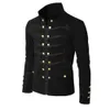 Steampunk Men Gothic Clothing Military Jackets Medieval Vintage Jacket Stand Collar Rock Frock Coat Men's Retro Punk Coat 240124