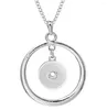 Pendentif Colliers Snap Collier Bijoux Rond Cristal Strass Fit 18mm Bouton Snaps Pour Femmes Accessoires