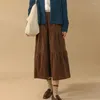 Skirts 97% Cotton Corduroy Long For Women Fashion 2024 Vintage A-Line Preppy Maxi Skirt All-Match Harajuku Korean Clothes