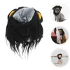 Cat Costumes Curly Human Hair Decorative Pet Hat Halloween Cap Adorable Puppy Headwear