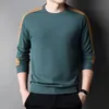 Mode Männer Langarm Gestrickte T-shirt Koreanische Streetwear Business Frühling Herbst Rundhals Casual Männlichen Kleidung Tops 2023 240122