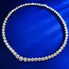 Correntes 2024 925 Conjunto de luxo de prata com diamante completo branco G cor colar de alto carbono em estilo europeu e americano para m