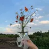 装飾のためのガラス瓶ハート型フラワーボトル装飾的な透明な花瓶植物リビングルームの結婚式の装飾240131