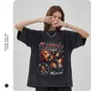 Homens Camisetas Trippie Camisa Vermelha Rapper Cantor Grande 14 Vintage Lavado Old School Estilo Tops Tees Hip Hop Manga Curta T-shirt Oversized Homens