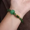 Bracelets à maillons perles de verre de méditation pour femme, cadeau pour maman, Imitation Jade, Style coréen, accessoires pour vêtements rétro