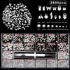 2800/3100PCS Rosso Rosa AB Strass per unghie Decorazioni in cristallo Set Nail Stone Drill Pen Accessori per manicure Forniture 240202