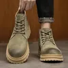 Outdoor Mannen Casual Ronde Neus Schoenen Mode Grijs Bruin Sneakers Mannen Leer Ademend Zacht Wandelschoenen Mannelijke Cowboy Laarzen 240126