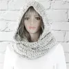 Women Scarf Winter Warm Knitted Caps Hooded Fashion Leisure Comfortable Soft Female Solid Plush Hats Scarf Clothing Accessories240125