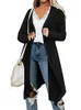 Women's Knits 2024 Women Cardigan Waffle Knit Coat Fashion Long Sleeve Open Front Ladies Vintage Irregular Hem Oversized Casual