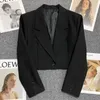 Costumes pour femmes, Blazer noir et blanc, printemps coréen, bouton unique, veste courte de bureau, manteau de costume décontracté à manches longues, 2024