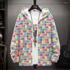 Men's Jackets 2024 Retro Korean Style Hooded Personality Windbreaker Spring And Autumn Fashion Trend Printing Jacket Sunscreen Clothing