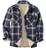 Camicie da uomo di qualità in flanella scozzese spessa giacca calda trapuntata foderata manica lunga autunno inverno moda maschile cappotto in cotone tasche 240122