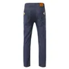 Jeans pour hommes Mode Style européen américain Stretch Hommes Pantalons en denim de luxe Slim Droite Bleu Profond Gentleman Slacks