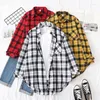 Women's Blouses 2024 Spring Autumn Plaid Shirts Loose Casual Flannel Female Long Sleeve And Tops Ladies Cotton Checked Clothes