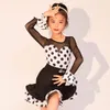 Stage Wear 2024 Girls Latin Dance Dress Competition Long Sleeves Practice Training Set Rumba Performance DNV19369