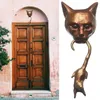 Türklopferknöpfe „Katze und Maus“, Skulptur, Ornament, Haustür, Wand, Haus, Garten, dekorative Wandbehang, Katzenkopf, Kunsthandwerk 240127