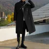 Primavera comprimento médio casaco masculino moda lã trench coats coreano solto casual duplo breasted jaquetas 240125