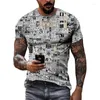 Herren T-Shirts Herren Vintage Old Speer Print T-Shirt Freizeit Kreatives Muster T-Shirt Männer Personalisierte Straße Kurzarm Mode Sommer Top