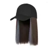 Ball Caps Short Straight Wigs Hat Women Wig Two Color Hair Cap Hip Hop For Cotton Casual Bonnet Cool Punk Visor