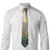 Bow Ties Vintage Sunflower Tie Oil Målning grafisk hals klassisk casual krage män kvinnor bröllopsfest slips tillbehör