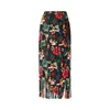 Jupes Miyake Imprimer Jupe Florale Extensible Taille Haute Peplum A-ligne Plissée Gland Décoration À La Mode Femmes Longues