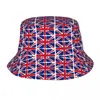 Berretti Moda Cappelli a secchiello con bandiera britannica del Regno Unito Cappellino da pescatore leggero unisex per esterni Copricapo primaverile