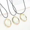 Pendant Necklaces Natural Zealand Abalone Shell Mussels Metal Edging Trim Necklace Charm Jewelry Sweater Chain Choker Crafts Girlfriend Gift