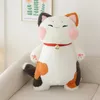 Kawaii Lucky Cat z kołnierzem pluszową zabawki dla lalki Trzy kolory kota poduszka wysokiej jakości prezenty dla chłopców dziewczynki Przyjaciele dekorują 240123