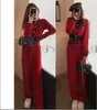Knitting Suit Female Fall Winter Fashion Temperament Round Neck Long Sleeve Sweater Wide-Leg Pants Two-Piece Sets Women