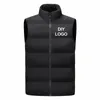 Sleeveless Vest Mens Stand Collar Thicken Jacket Down Windproof Winter Coat Custom Printing Company Brand Diy Warm Vest 240118