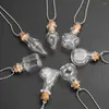 Pendant Necklaces Clear Glass Round Flat Heart Drift Bottle Necklace Mini Ashes Baby Hair Storage Locket Keepsake Amulet Jewelry Charms