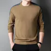 Mode Männer Langarm Gestrickte T-shirt Koreanische Streetwear Business Frühling Herbst Rundhals Casual Männlichen Kleidung Tops 2023 240122