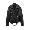 ZVRI LADIES VINTAGE DO OLD WASHED LEATHER LEATHER IMITATION LOCOMOTIVE TYPE PUジャケットレディースコートトップ240122